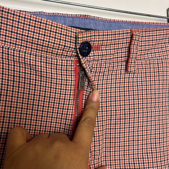 Banana Republic Men's 109% Cotton Red Checkered Shorts Size 32 Old Money Preppy - Picture 4 of 13